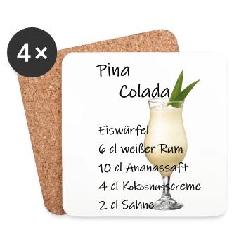 Pina Colada - Untersetzer (4er-Set) - Weiß - Vorne