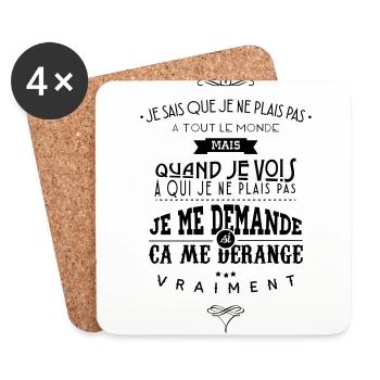 Citations made in Belgique - Dessous de verre (lot de 4) - blanc - Devant