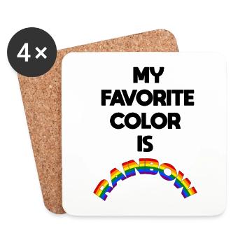 My favorite color is rainbow - Coasters (set of 4) - white - Front