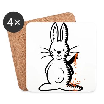 Killer Bunny / Ripper Bunny (3c) - Dessous de verre (lot de 4) - blanc - Devant