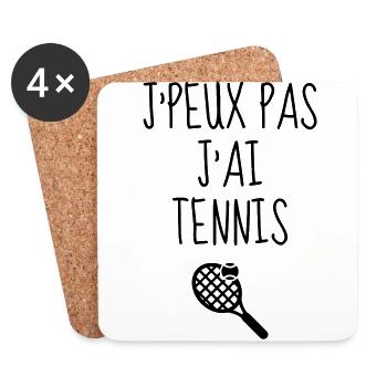 Tennis - Sport - Racket - Tennis Player - Tenis - Untersetzer (4er-Set) - Weiß - Vorne
