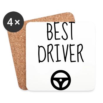 Conducteur Conduire Sport Voiture Athlète - Dessous de verre (lot de 4) - blanc - Devant