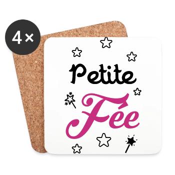 Fée / Fille / Princesse / Reine / Naissance / Bébé - Coasters (set of 4) - white - Front