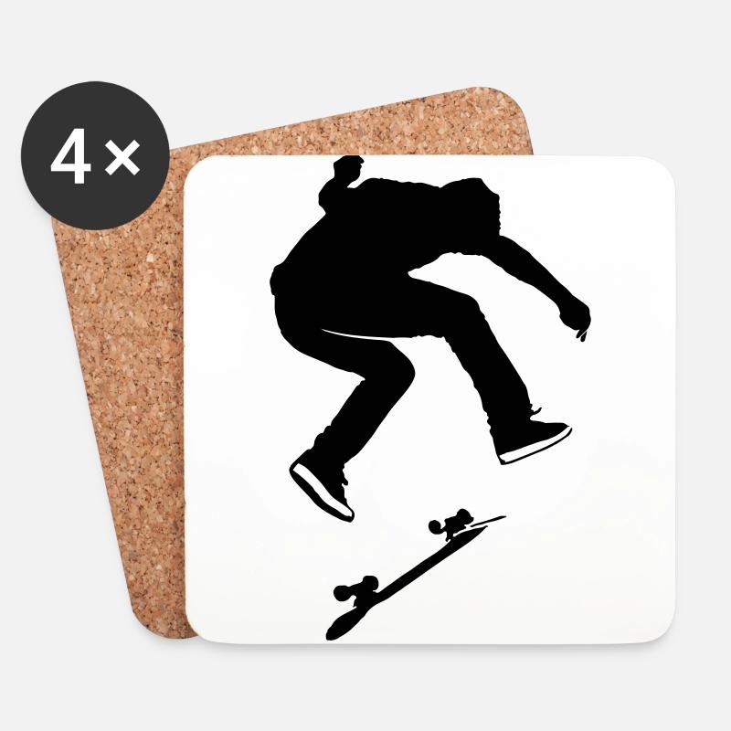 skateboard - Untersetzer (4er-Set) - Weiß