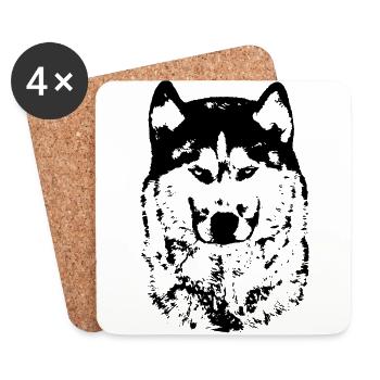 Husky - Coasters (set of 4) - white - Front
