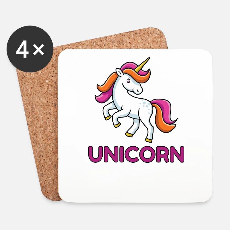 Einhorn - Einhorn - Untersetzer (4er-Set) - Weiß