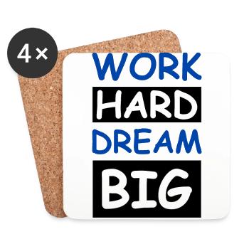 Work Hard Dream Big - Coasters (set of 4) - white - Front