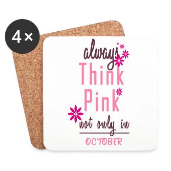 Think Pink - Untersetzer (4er-Set) - Weiß - Vorne
