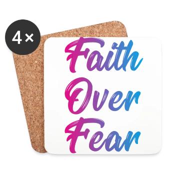 Faith over Fear - Coasters (set of 4) - white - Front
