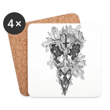 The Crystal Crow - Coasters (set of 4) - white - Front
