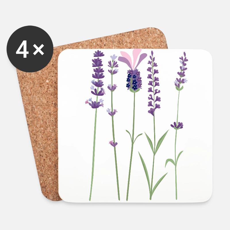 Lavendel Lila Violett Provence Lavender Botanic - Untersetzer (4er-Set) - Weiß