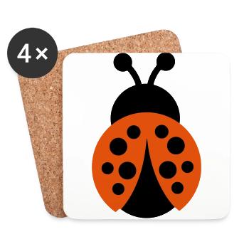 Coccinelle - Dessous de verre (lot de 4) - blanc - Devant