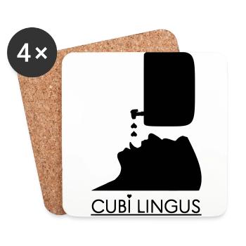 CUBI LINGUS ! - Dessous de verre (lot de 4) - blanc - Devant