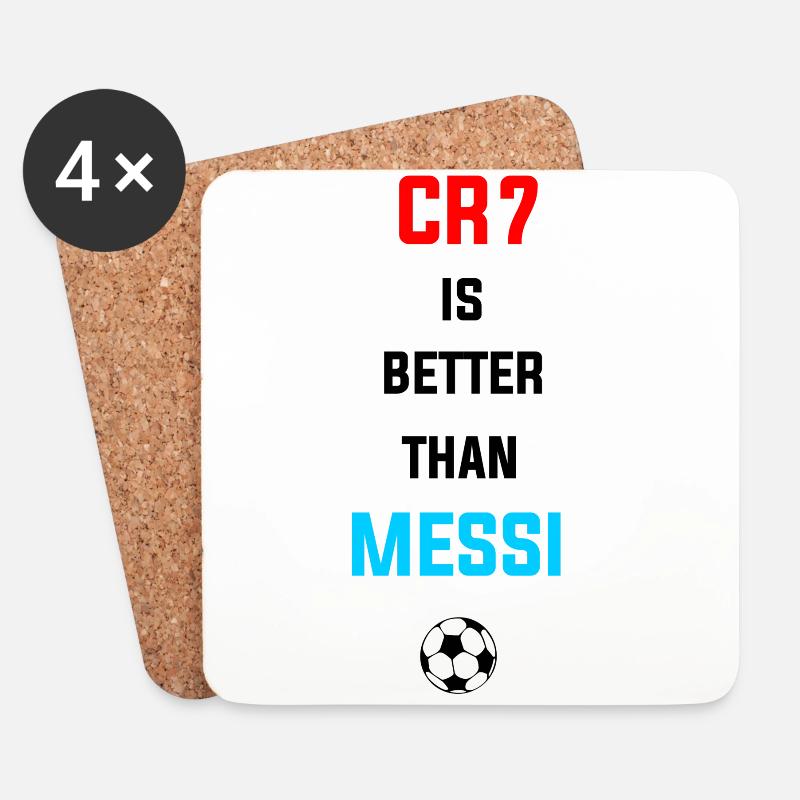 Cristiano ist besser als Messi - Untersetzer (4er-Set) - Weiß