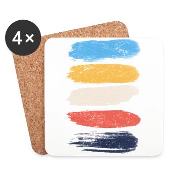 Vintage Pinselstriche Farben grunge - Untersetzer (4er-Set) - Weiß - Vorne