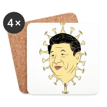 Xi Jinping Coronavirus COVID-19 Maske - Untersetzer (4er-Set) - Weiß - Vorne