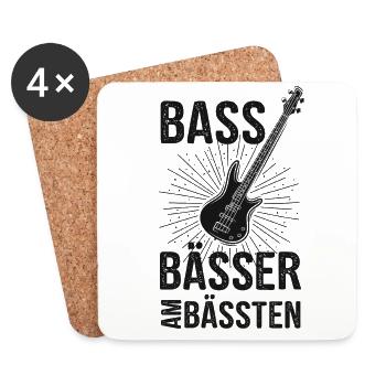 Bass Bässer Bassist - Untersetzer (4er-Set) - Weiß - Vorne