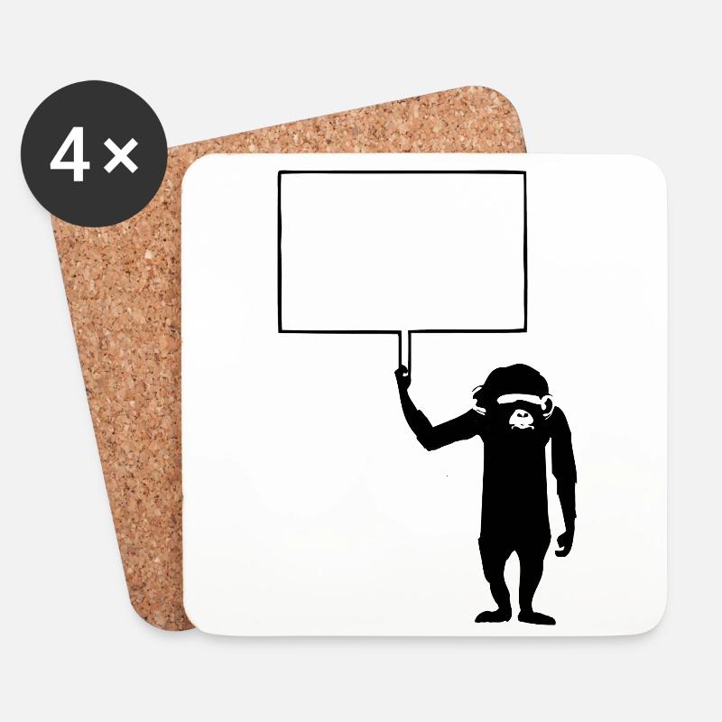 Ape Your Statement * Personalisierter Spruch - Untersetzer (4er-Set) - Weiß