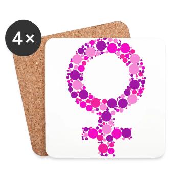 Female Symbol - Coasters (set of 4) - white - Front