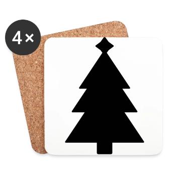 Weihnachtsbaum Christbaum - Untersetzer (4er-Set) - Weiß - Vorne