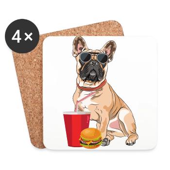 French bulldog - Coasters (set of 4) - white - Front