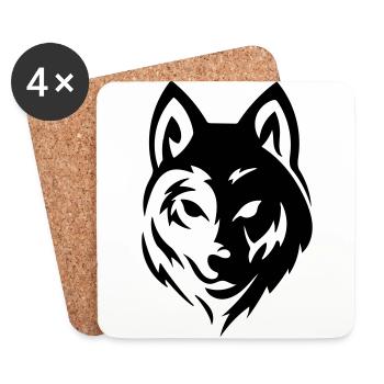 Wolf - Untersetzer (4er-Set) - Weiß - Vorne
