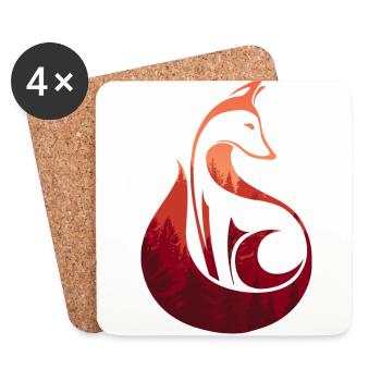 Eleganter Fuchs Wildtier Geschenk Jagen Design - Untersetzer (4er-Set) - Weiß - Vorne