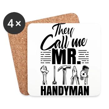 I'm called Mr. Heimwerker Handwerk Heimwerken - Coasters (set of 4) - white - Front