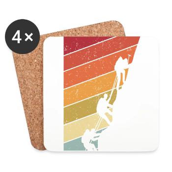 escalade, alpinisme, idée de cadeau, grimpeur - Dessous de verre (lot de 4) - blanc - Devant