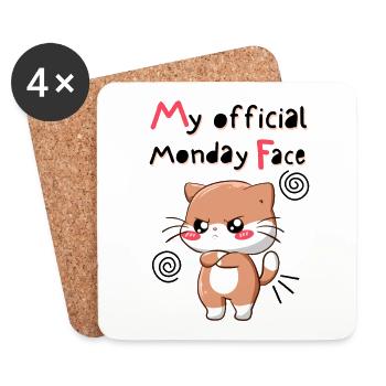 My Official Monday Face. White Version - Coasters (set of 4) - white - Front