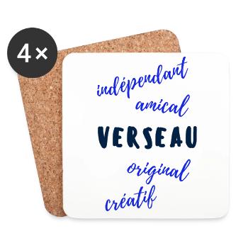 Tee shirt verseau - Dessous de verre (lot de 4) - blanc - Devant