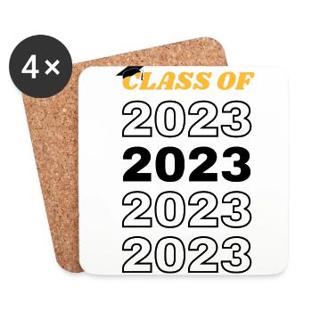 Diplômé 2023 - Dessous de verre (lot de 4) - blanc - Devant
