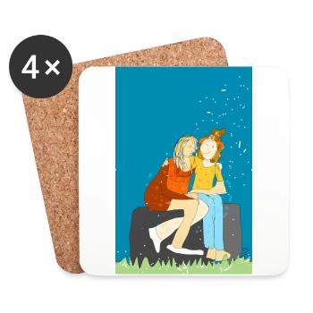 Beste Freundinnen, Freundschaft und Liebe - Untersetzer (4er-Set) - Weiß - Vorne