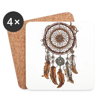 Traumfänger Free Spirit Boho Freizeit Design - Untersetzer (4er-Set) - Weiß - Vorne