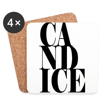Candice Nom Prénom Police moderne Word Art - Dessous de verre (lot de 4) - blanc - Devant