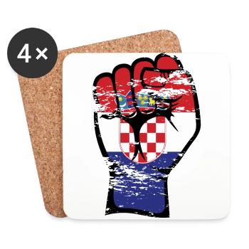 Kroatien Flagge Faust Hand Symbol used - Untersetzer (4er-Set) - Weiß - Vorne