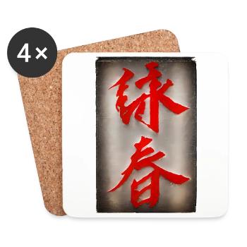 Selbstverteidigung WingTsun Kampfkunst - Untersetzer (4er-Set) - Weiß - Vorne