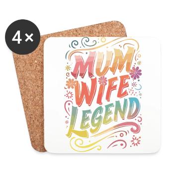 Mum Wife Legend - Coasters (set of 4) - white - Front