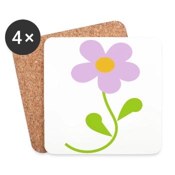 Fleur fleur pastel fleurs fleurs pastel lilas - Dessous de verre (lot de 4) - blanc - Devant