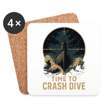 Time to Crash Dive – U-Boot im Fadenkreuz - Untersetzer (4er-Set) - Weiß - Vorne