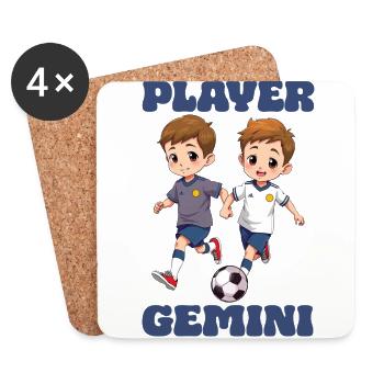 Fußball Sternzeichen Zwillinge Player Gemini Ball - Untersetzer (4er-Set) - Weiß - Vorne