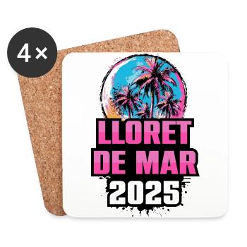Lloret De Mar 2025 Palmen - Untersetzer (4er-Set) - Weiß - Vorne