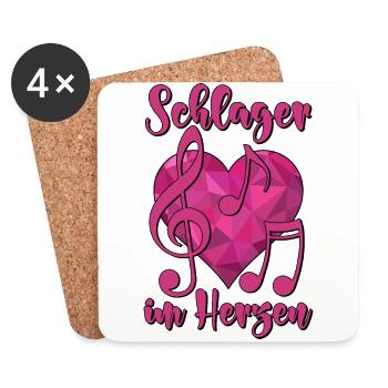 Schlager in the heart - Coasters (set of 4) - white - Front