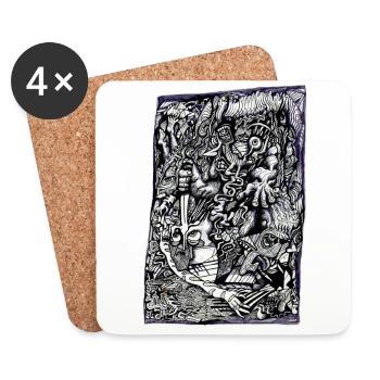 Alpha Warrior - Coasters (set of 4) - white - Front