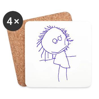 Children's drawing for mom - Coasters (set of 4) - white - Front