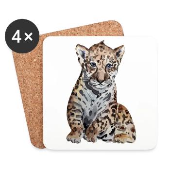 Jaguar Baby - Coasters (set of 4) - white - Front