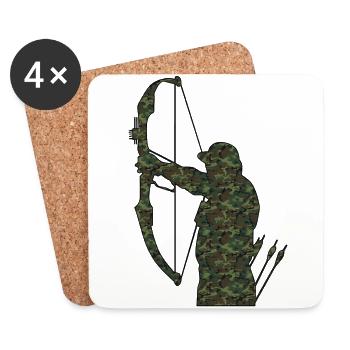 Chasseur - Dessous de verre (lot de 4) - blanc - Devant