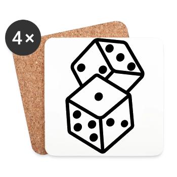 Symbole du casino Dice - Dessous de verre (lot de 4) - blanc - Devant