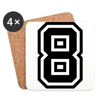 Symbole numérique 8 - Dessous de verre (lot de 4) - blanc - Devant