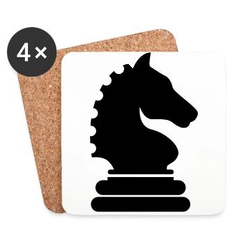Horse chess piece - Coasters (set of 4) - white - Front